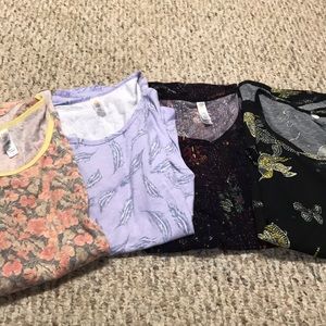 Lularoe classic tee bundle of 4! Size small.